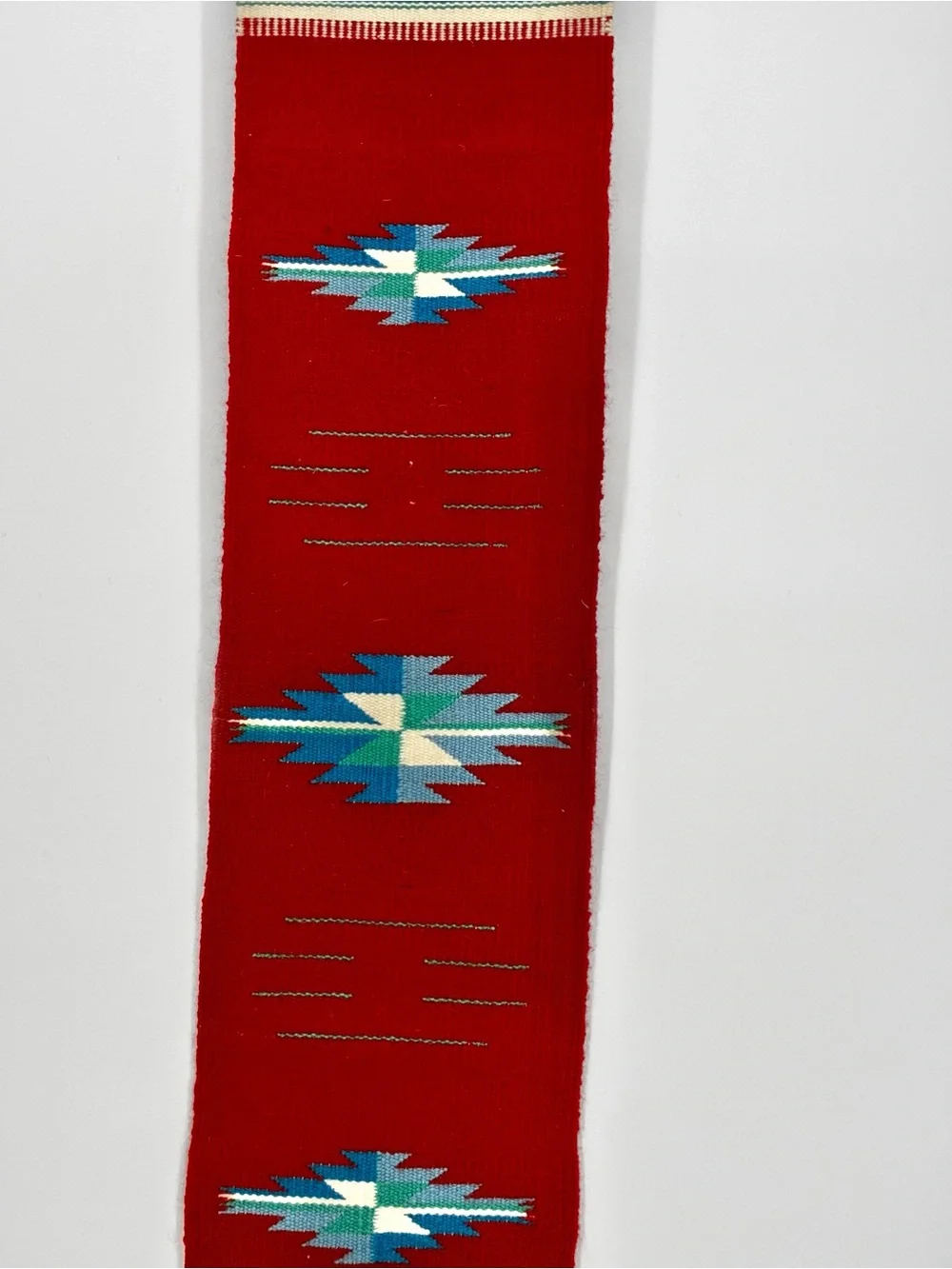 Vintage Ortega's Chimayo Handwoven Wool Southwest Table Runner 58”